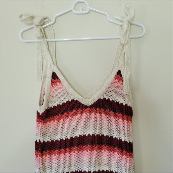 Zara Tie Strap Knit Midi Dress Small - Picture 7 of 7